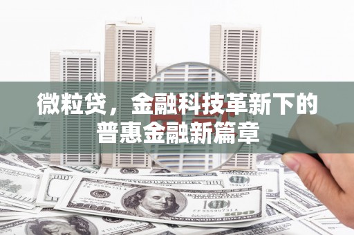乌当微粒贷，金融科技革新下的普惠金融新篇章